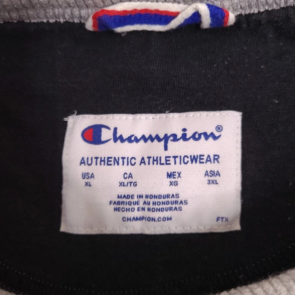 Champion Sweatshirt‎ Mens XL Gray Vertical Script Logo Crewneck Pullover